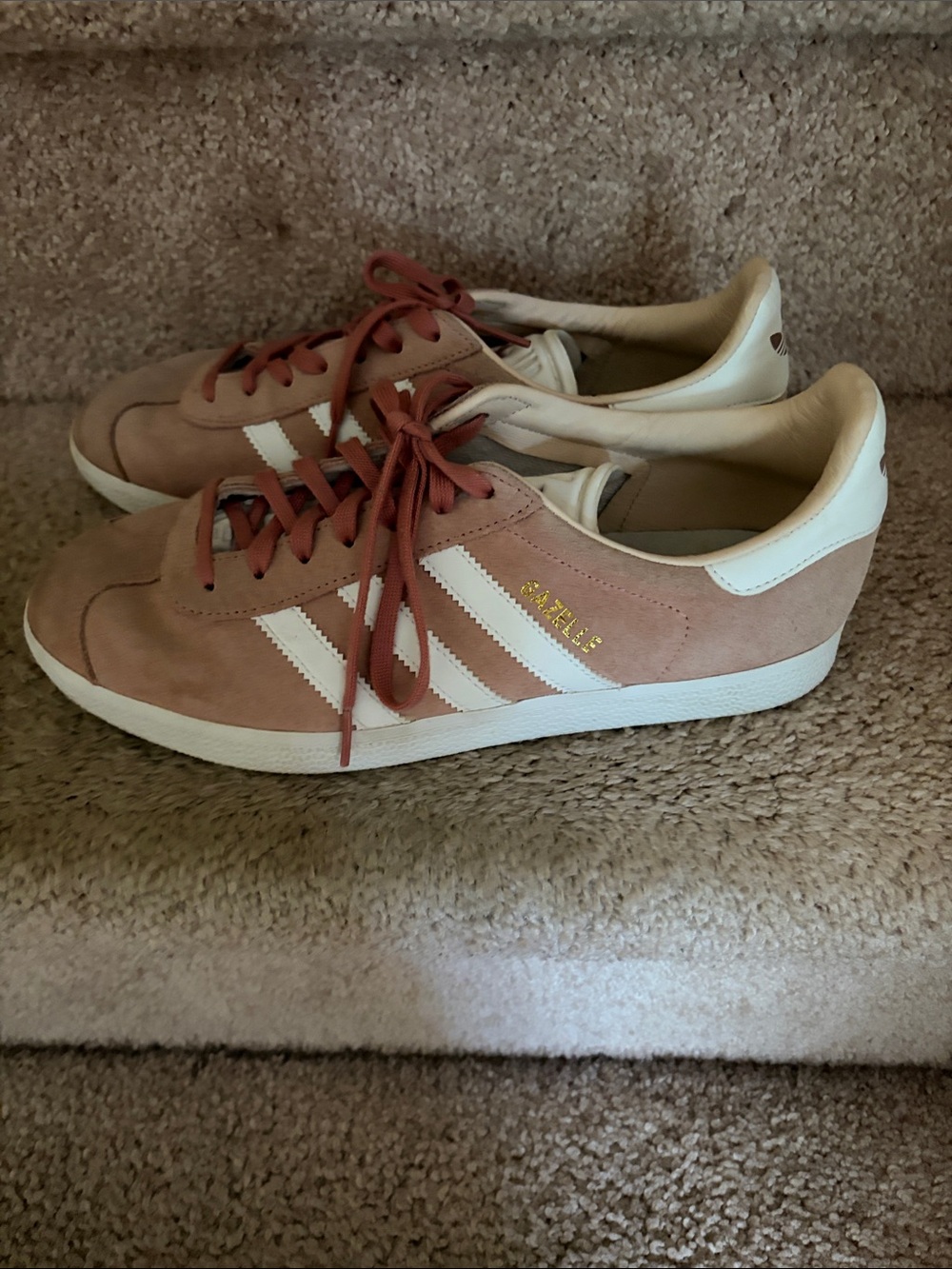 adidas Women’s Suede Sneakers in Dusty Pink and White